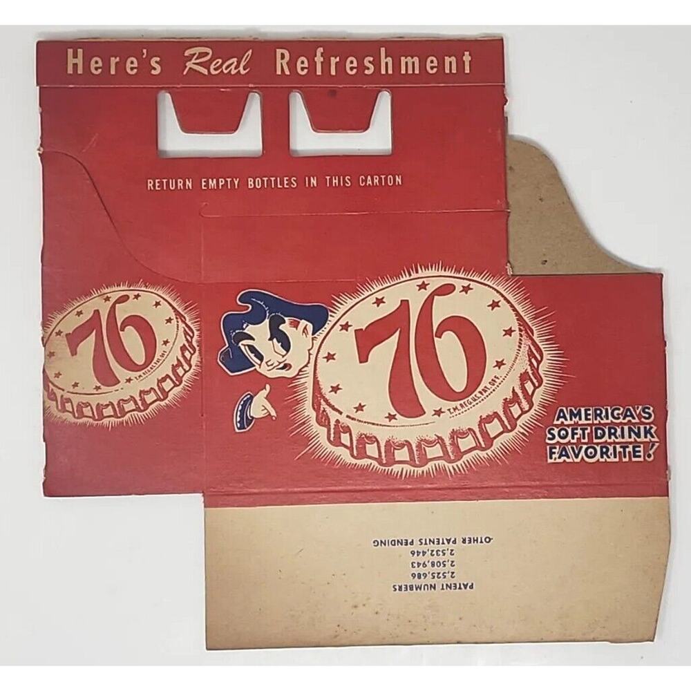 Vintage ‎ 76 America's Soft Drink 6 Pack Soda Bottle Carton Carrier New U130